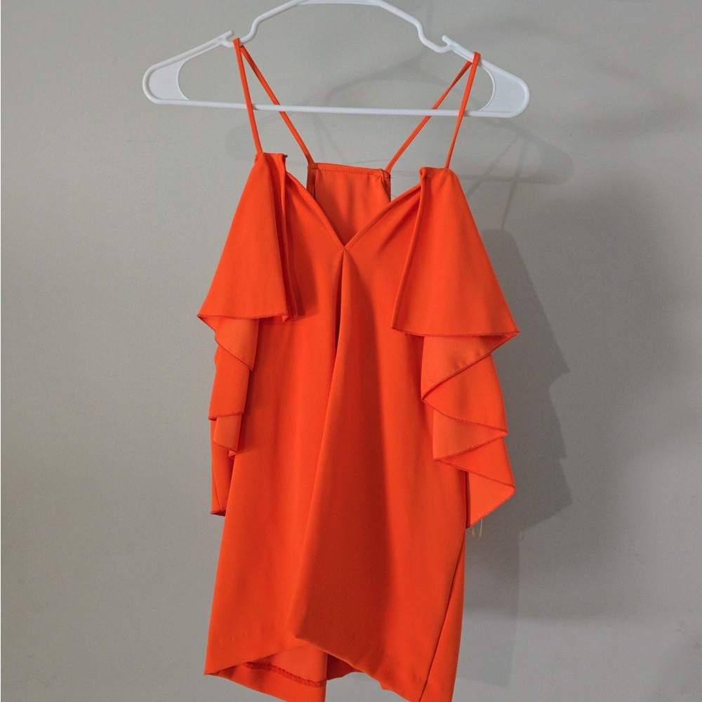 Trina Turk Bright Ruffle Tank NWT size L